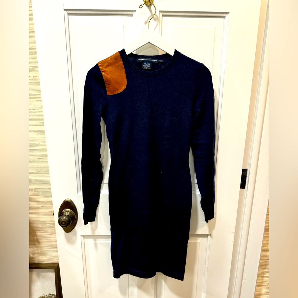 Polo Ralph Lauren Merino Wool Dresses Leather Patch